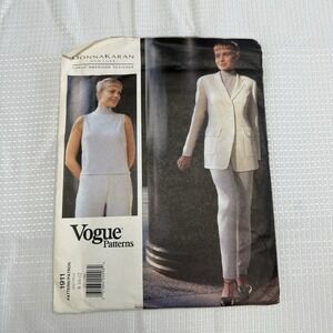 Vogue Donna Karan Vintage 1997 Pattern 1911 Pants Suit Womens 8 10 12